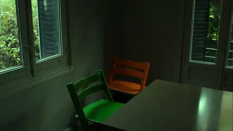 Atardecio en la mesa, del verde al azul (2022)